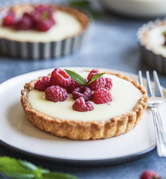 Raspberry with white chocolate ganache